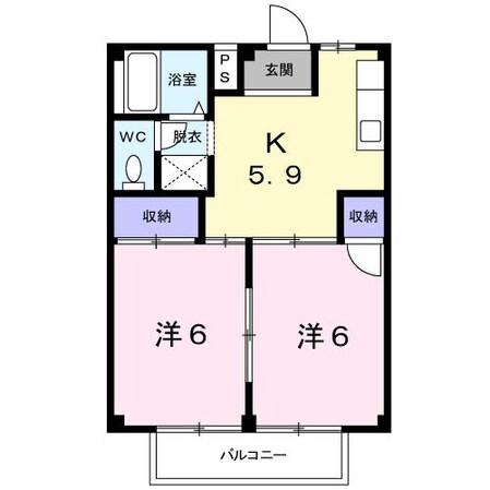 南日永駅 徒歩5分 2階の物件間取画像